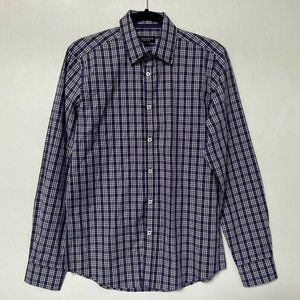 New Stitch Fix J Maverick Hennessey Dress Shirt Purple Check Button Down Small